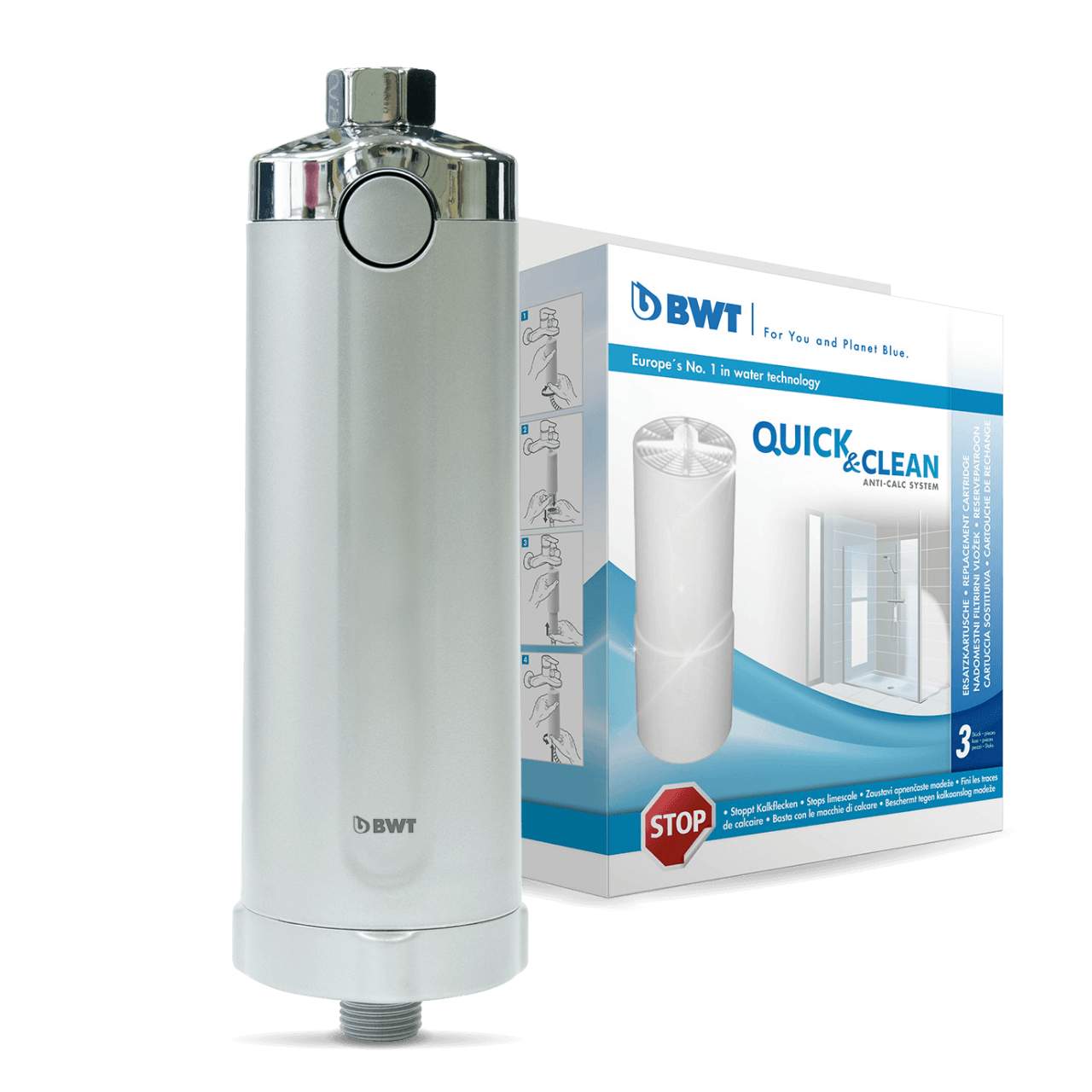 How to install your off-center anti-lime and anti-chlorine shower filter ?  