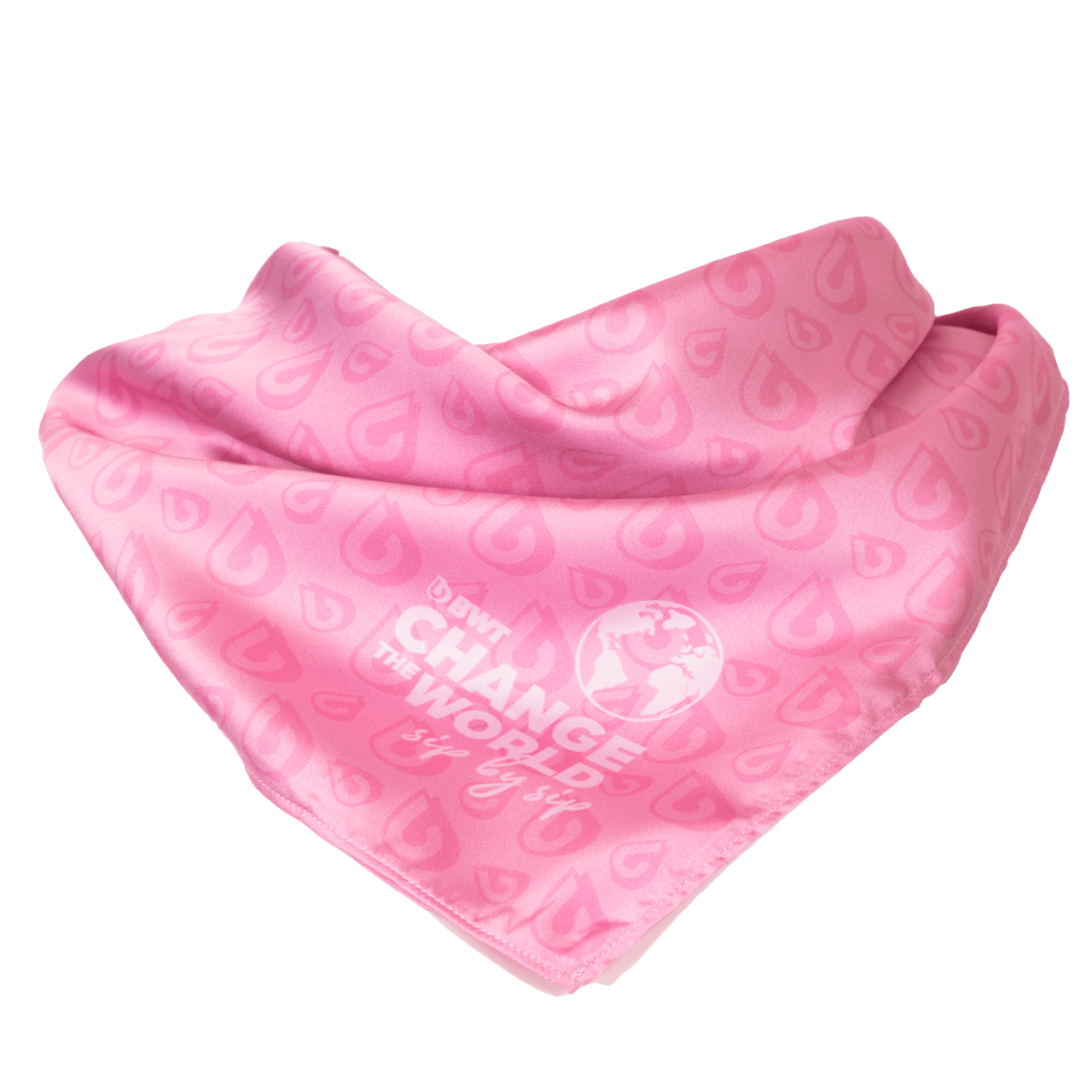 Sciarpa moda BWT rosa con logo BWT bianco