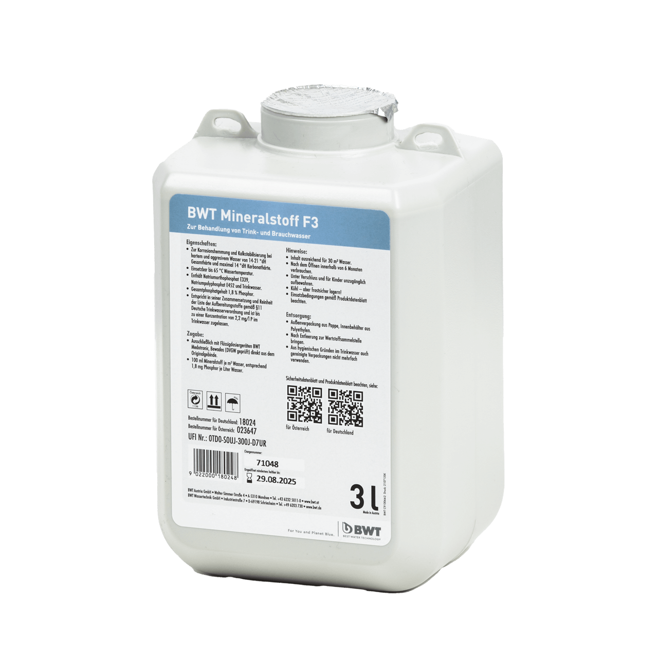 The poly-monophosphate solution concentrate in § litre version from BWT