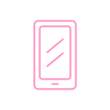 A simple, stylized symbol of a modern smartphone.