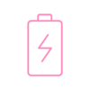 A pink icon shows a stylized battery with a lightning symbol in the middle.